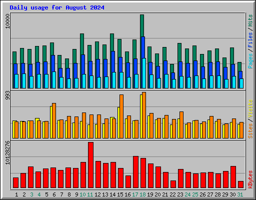 Daily usage for August 2024