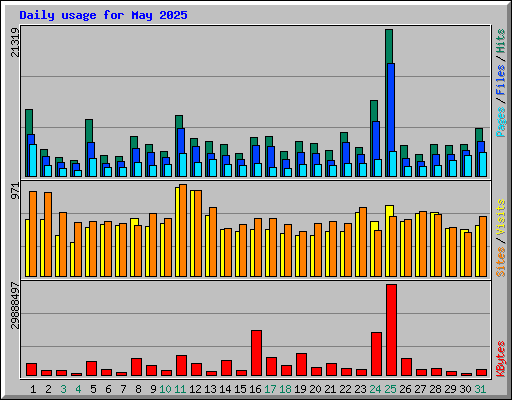 Daily usage for May 2025