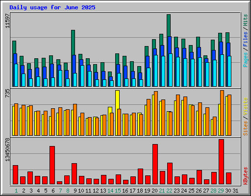 Daily usage for June 2025