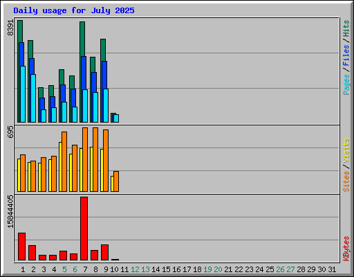 Daily usage for July 2025