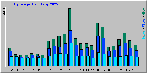 Hourly usage for July 2025