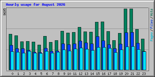 Hourly usage for August 2026